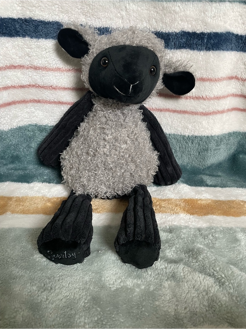 Retired Scentsy Buddy Gray and Black Lamb Plush
